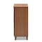 Baxton Studio Coolidge Walnut Finished 4-Shelf Wood Shoe Storage Cabinet with Drawer 156-9388 - alternate 5